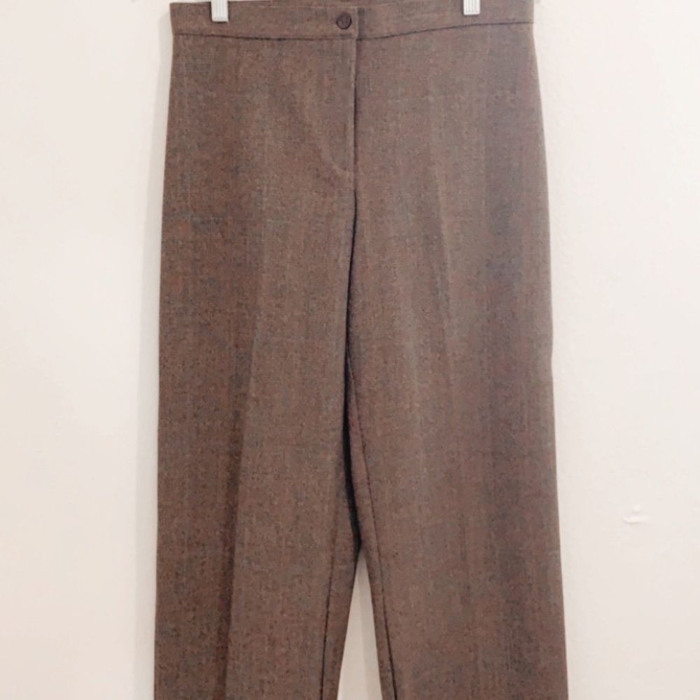 High wasted Glen plaid cropped wide leg trousers with stretch